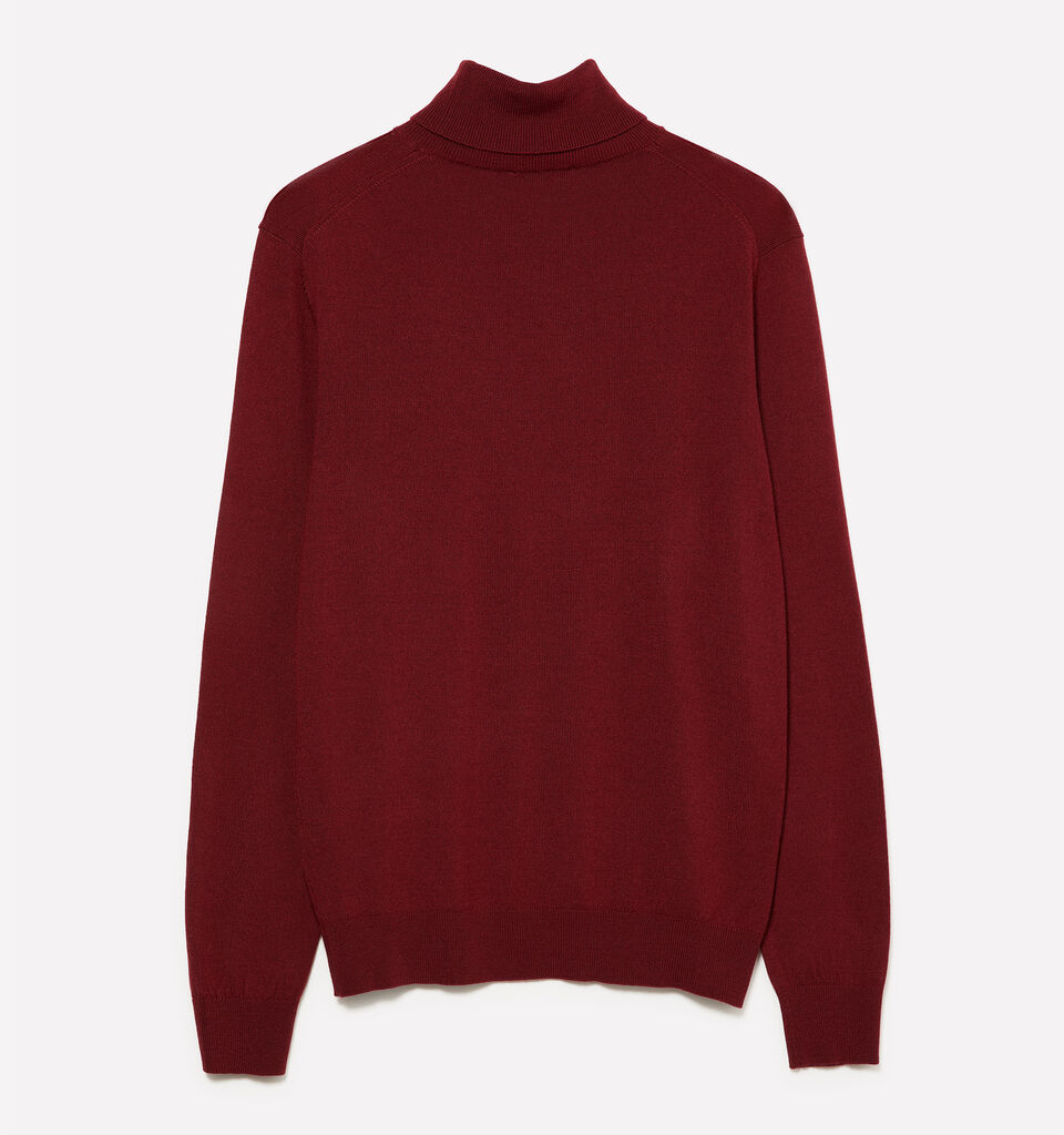 Maglia rosso granato con collo alto - maglie collo alto da uomo - Bordeaux | Sisley image number 2